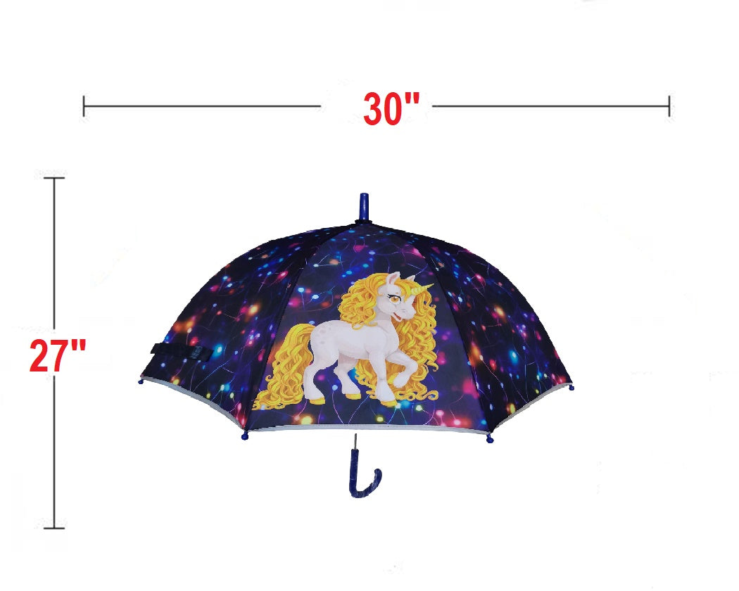 Unicorn Dome Shaped 8 Fiberglass Ribs 19" Stick Umbrella For Girls Best Birthday Party Christmas Gift (Copy) (Copy) (Copy)