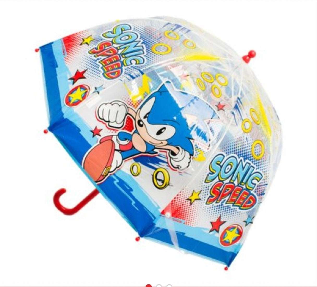 Sonic Clear Transparent Stick Safe Manual Open/Close 8 Fiberglass Rib 21" Umbrella.