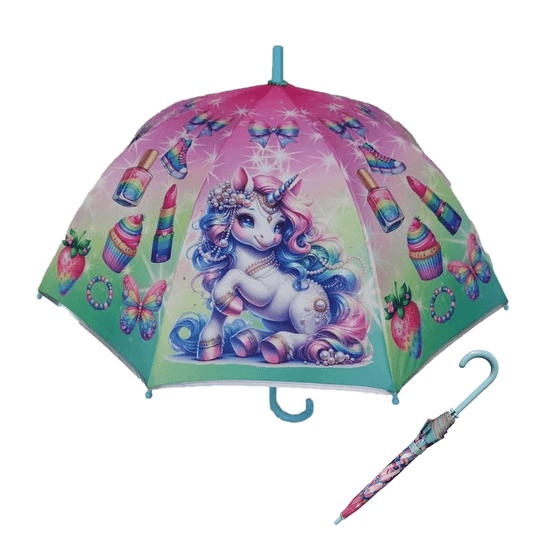 Unicorn Dome Shaped 8 Fiberglass Ribs 19" Stick Umbrella For Girls Best Birthday Party Christmas Gift (Copy)