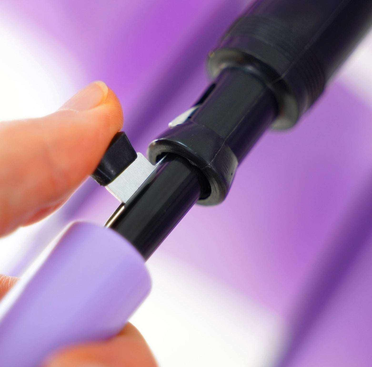 Sanrio Kuromi Kawaii Semi-Auto Transparent Cute Fashionable Dome-Shaped Vinyl Stick Umbrella