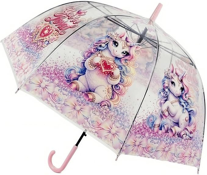 Clear Dome Umbrella – Pastel Unicorn Bubble Umbrella for Kids & Adults, Clear Dome Canopy, 8 Fiberglass Ribs, Auto Open, Pinch-Free Close, Curved Comfort Handle With Heart Charm,YOU ARE LOVED Collection. (Copy) (Copy) (Copy)