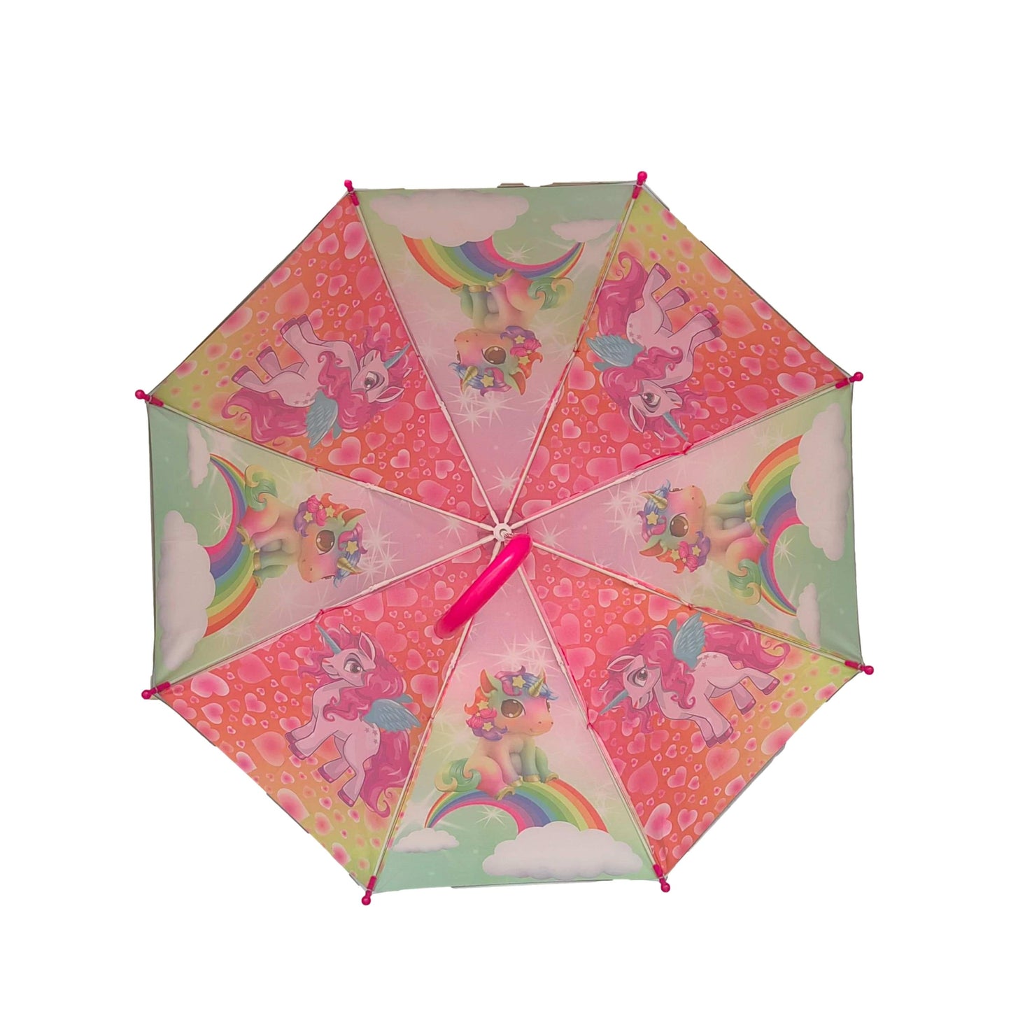 Unicorn Dome Shaped 8 Fiberglass Ribs 19" Stick Umbrella For Girls Best Birthday Party Christmas Gift