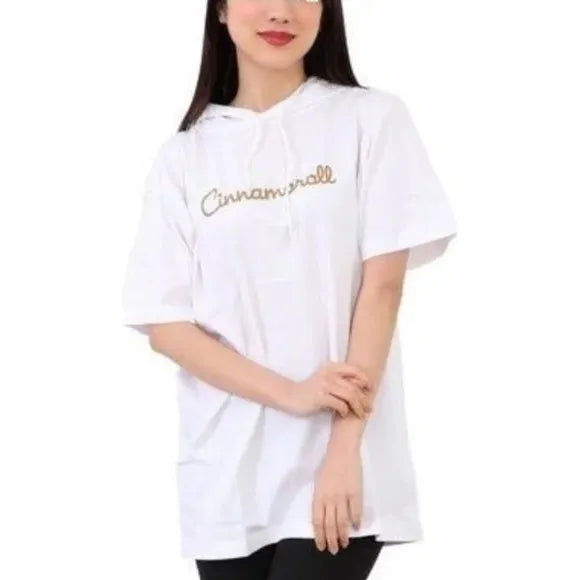 Cinnamoroll Sanrio Narikiri T-Shirt Short Sleeve With HoodieSize Approx S-M