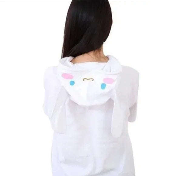 Cinnamoroll Sanrio Narikiri T-Shirt Short Sleeve With HoodieSize Approx S-M