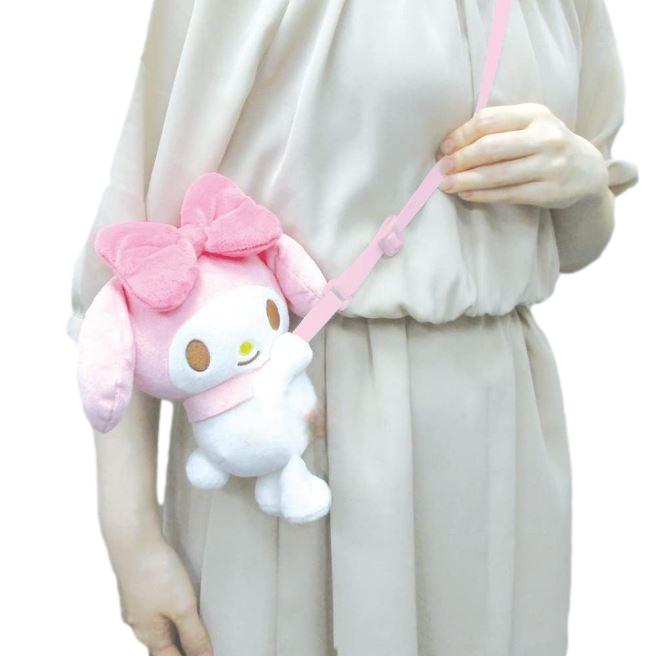 Sanrio My Melody Soft Plush Shoulder Crossbody Mini Coin Pochette 8" Tall. Limited Edition. Japan Import.