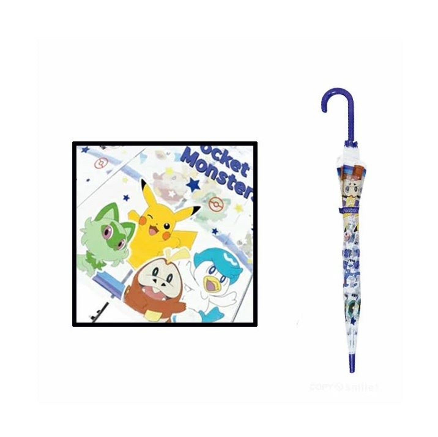Pokemon  Clear Vinyl Stick Jump Start 8 Fiberglass Rib 21" Umbrella.