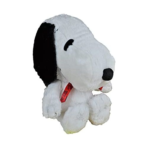 Snoopy Soft Plush w/Ribbon . 13.7inch Tall, White, Medium