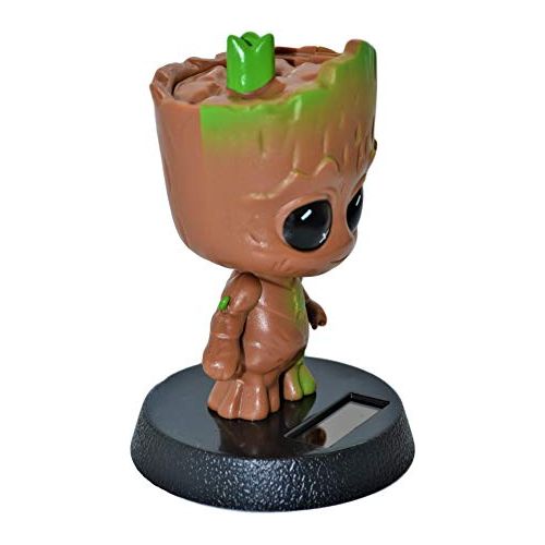 Groot Solar Powered PVC Bobblehead Car Home Office Ultra Detail Doll