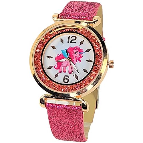 Unicorn Lucky Amulet Gift Watch Girls Student Watch Business Gift Moving Crystals Sparkle Watch Band